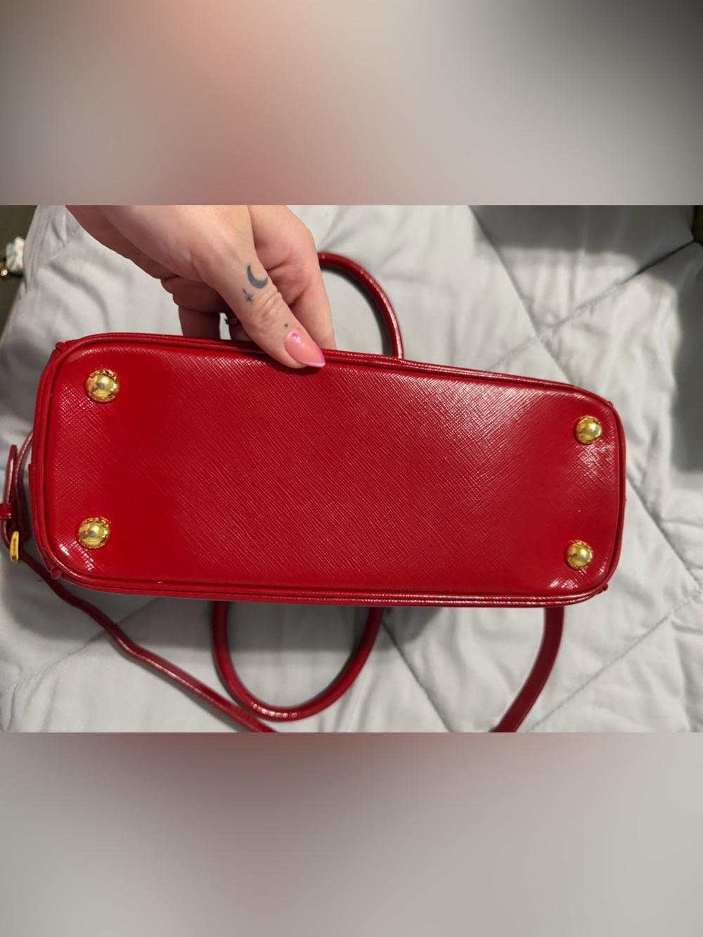 Prada Red Saffiano Patent Leather Top Handle/Shoulder/Crossbody - Picture 9 of 12